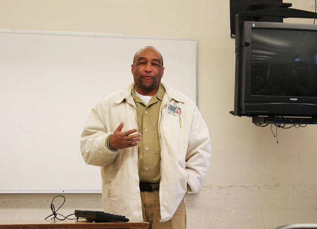 Another of the inmate instructors addresses the graduating class. 