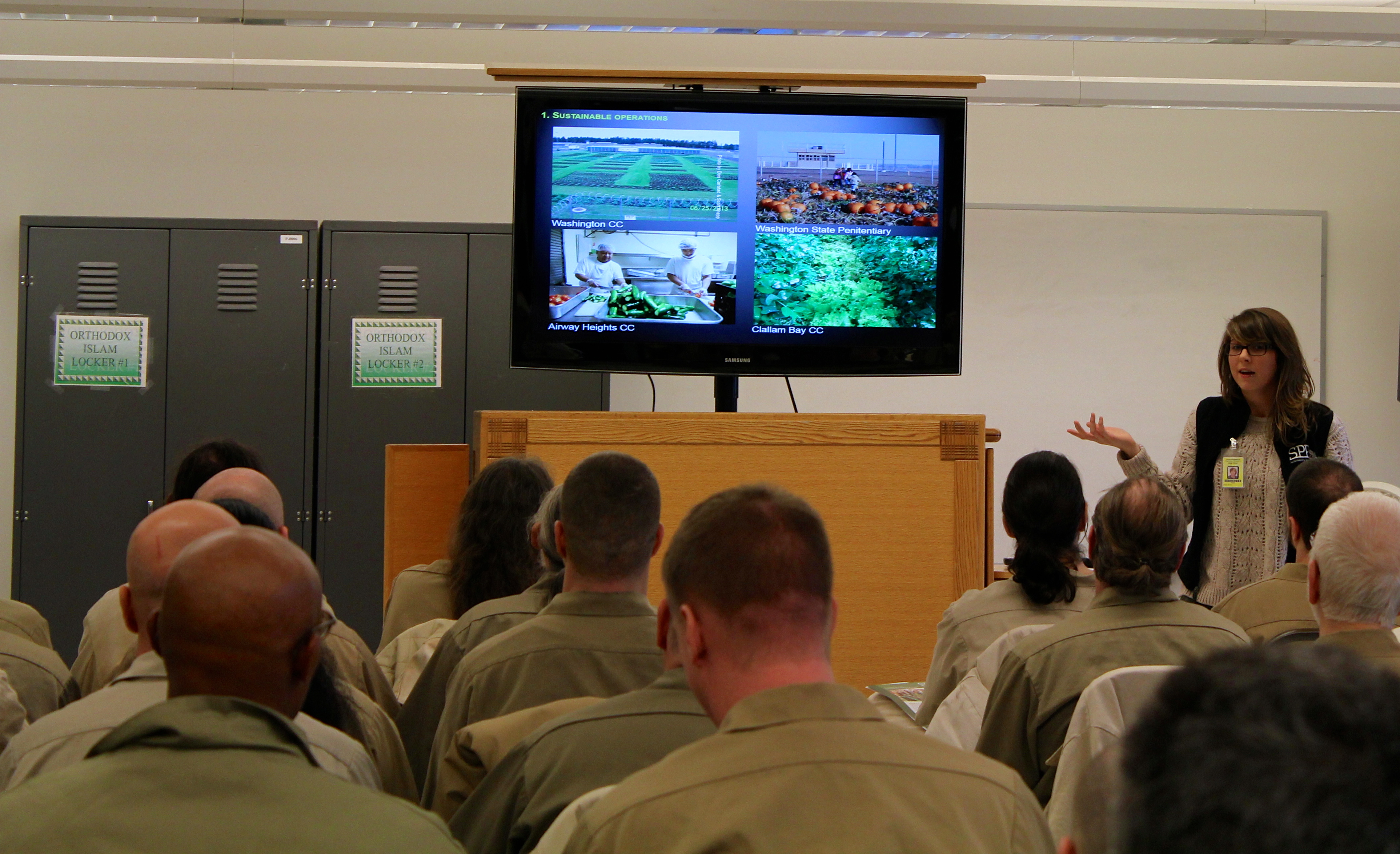 Presenting at SCCC. Photo by John Dominoski, DOC Staff at SCCC.