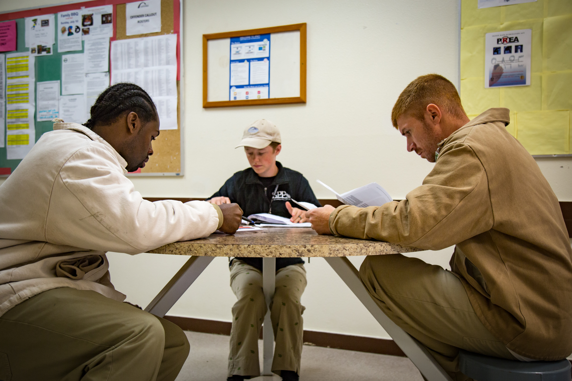 Sadie Gilliom meets with the turtle technicians. Photo by Ricky Osborne.